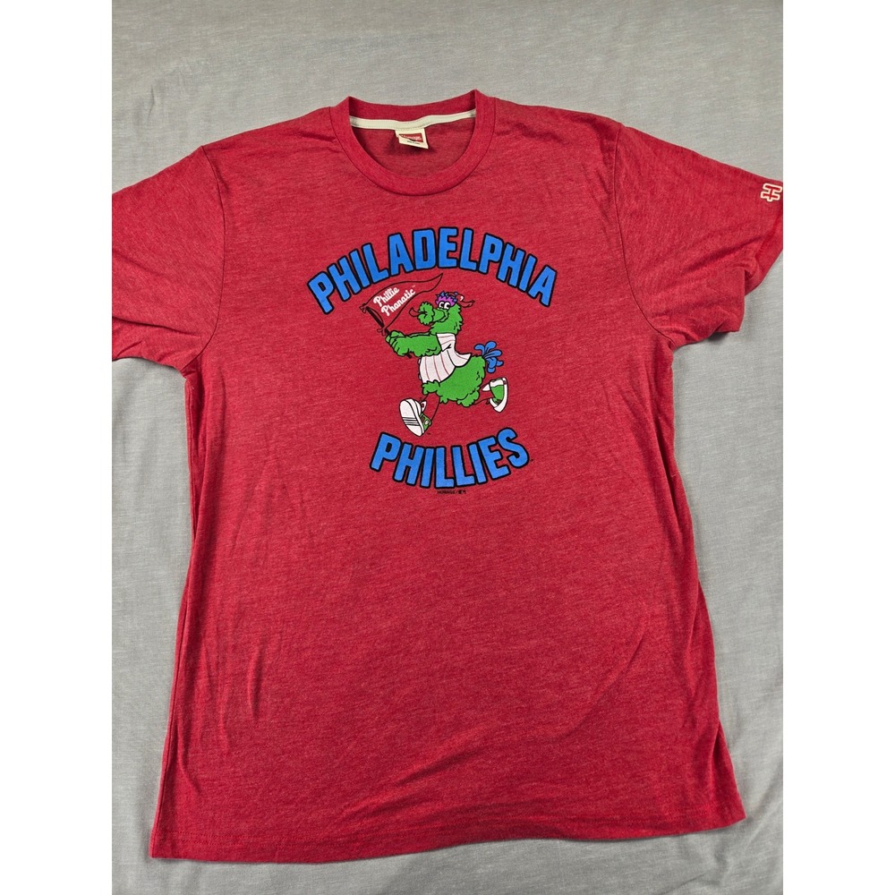 Homage Philadelphia Phillies Phillie Phanatic Red Tri-Blend T-Shirt Mens Large